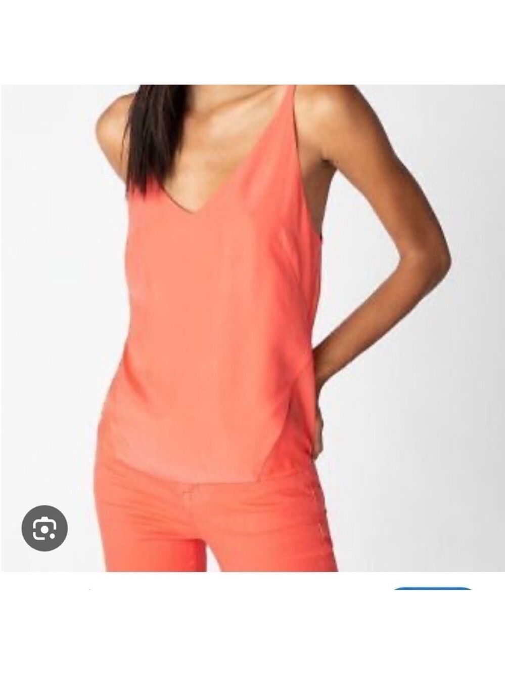 4/25 Active USA Coral V-Neck Tank Top